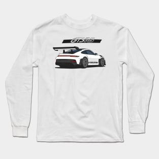 Rear car 911 gt3 rs white black Long Sleeve T-Shirt